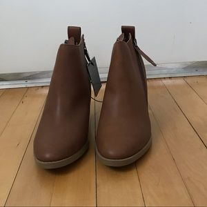 Cognac ankle boots